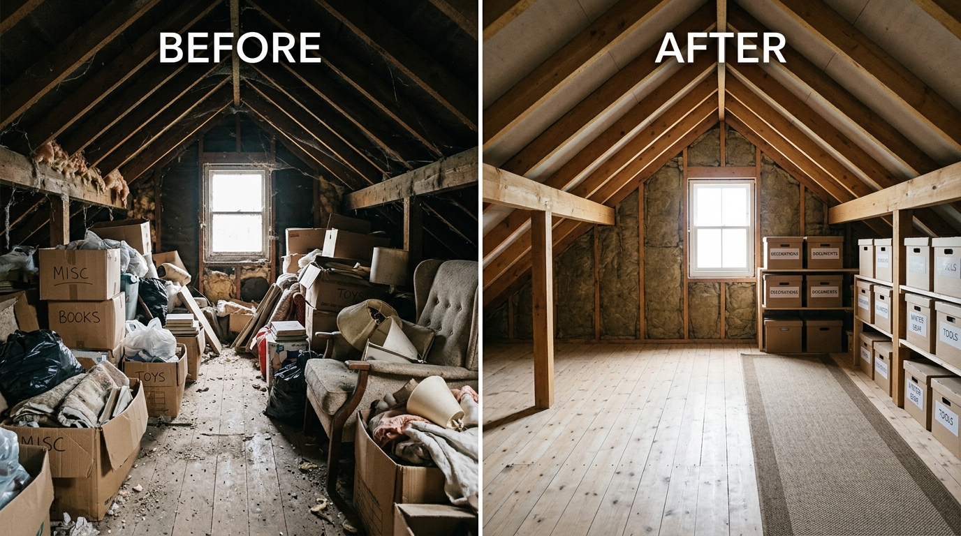 Loft before clearing