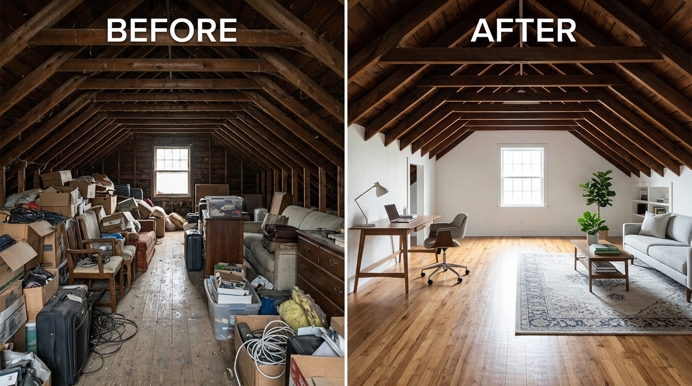 Loft after clearing